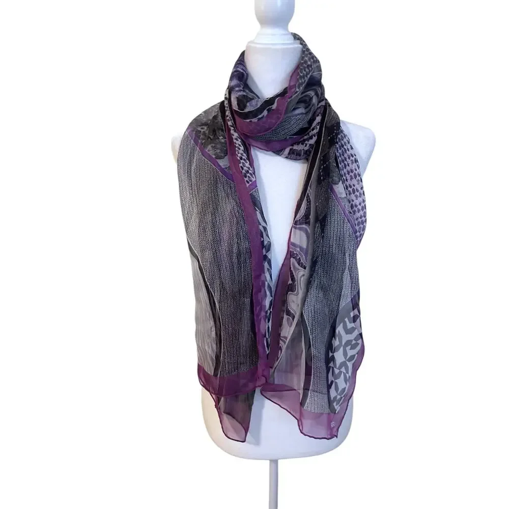 Romeo Gigli Silk Scarf Sheer 70